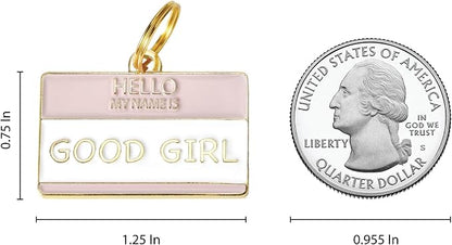Two Tails Pet Company Personalized 'Good Girl' Pet ID Tag & Collar Charm - Image 3