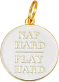 Two Tails Pet Company Personalized 'Nap Hard, Play Hard' Pet ID Tag & Collar by TwoTailsPetCompany