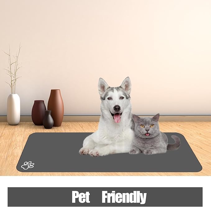 Large Pet Feeding Mat, 39.3"x15.7" Absorbent Quick Dry Dog Mat - Image 4