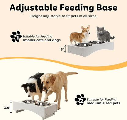 Dog Food Feeding Station with Storage, Pet Food Storage Cabinet with Bowls and - Image 4