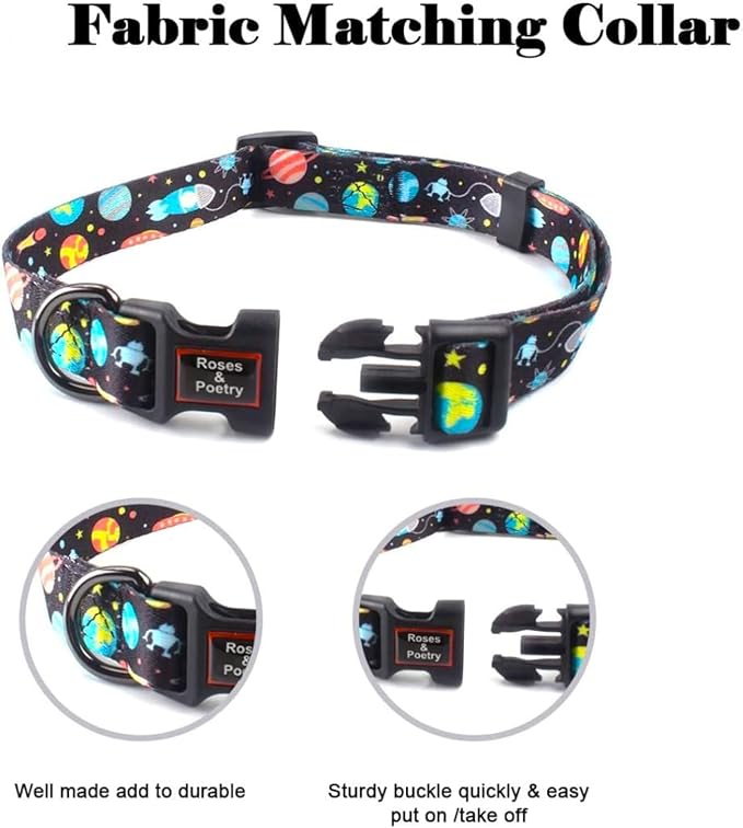 Roses&Poetry Dog Collar with Colourful Star Patterns, Adjustable Durable Puppy - Image 4