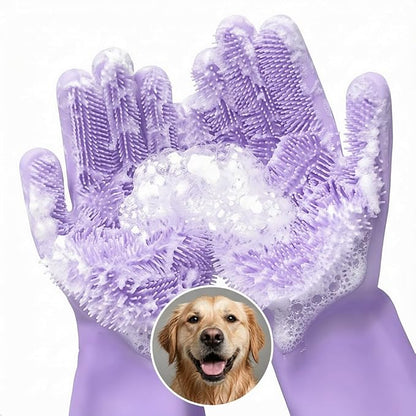 Cat & Dog Washing Gloves for Bathing – 2-in-1 Design Dog Scrubbing Gloves for by RZleticc