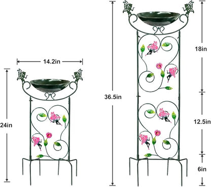 HONGLAND 36.5" Metal Bird Bath - Image 2