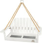 Solution4Patio White Swing Bird Feeder, Squirrel-Proof Metal Mesh Tray by Solution4PatioExpertinGardenCreation