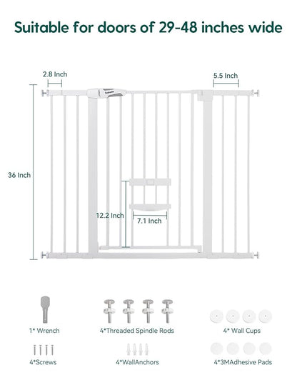 Babelio 36 Inch Extra Tall Baby Gate - Image 5