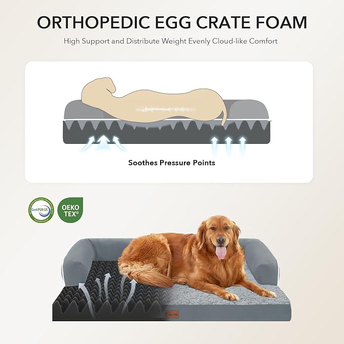 Orthopedic Dog Beds for Large Sized Dogs, Waterproof Egg Crate Foam Medium Dog - Image 2