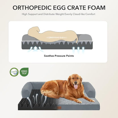 Orthopedic Dog Beds for Large Sized Dogs, Waterproof Egg Crate Foam Medium Dog - Image 2