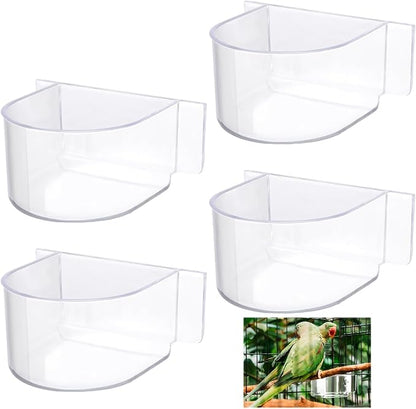LemonRoad 4 Pcs Bird Cage Feeder Food Water Feeder by Unknown