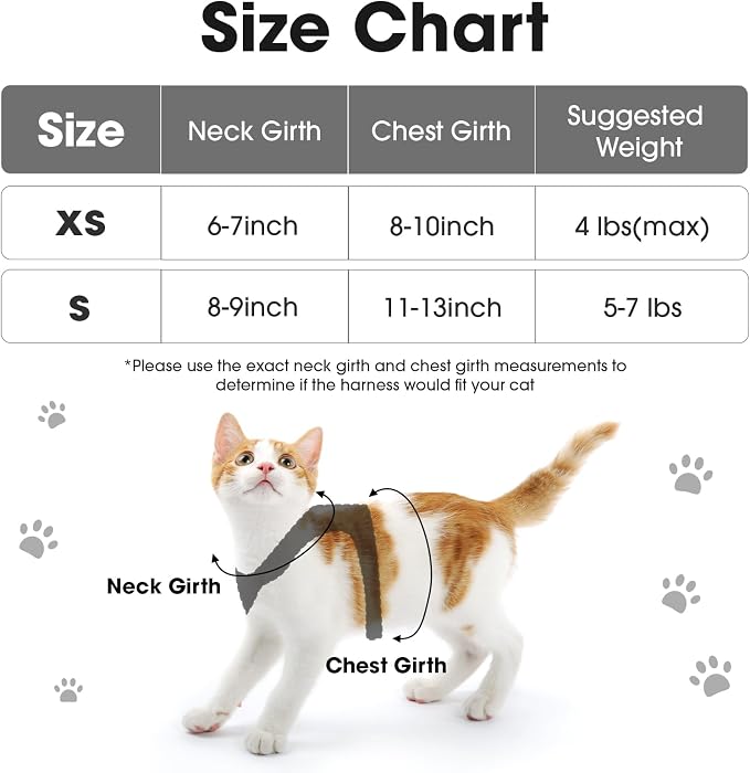 Cat Vest Harness and Leash Set for Walking Escape Proof, Adjustable Kitten - Image 2