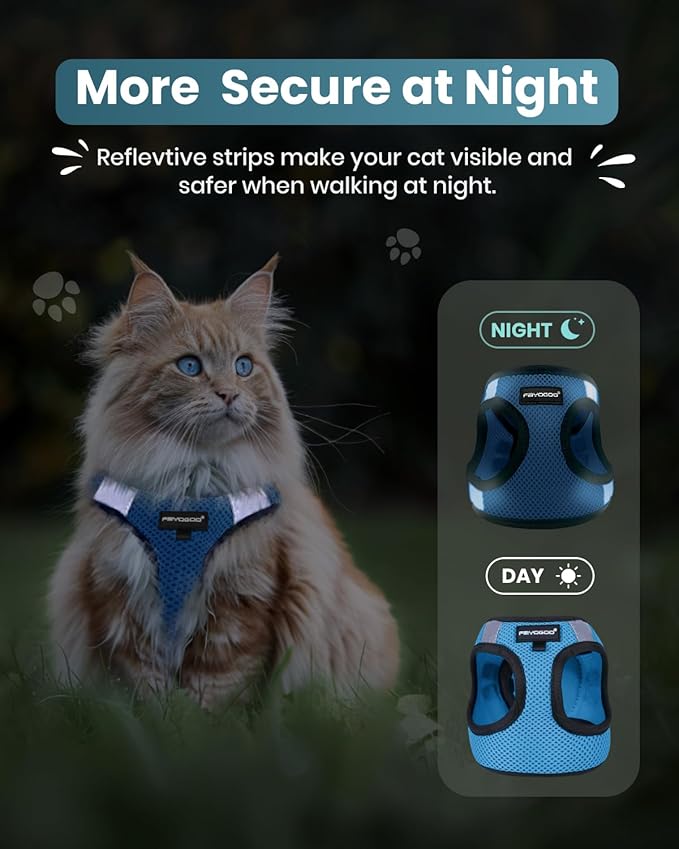 FAYOGOO Cat Harness and Leash Set | Upgrade Step-in Escape Proof Harness | - Image 5