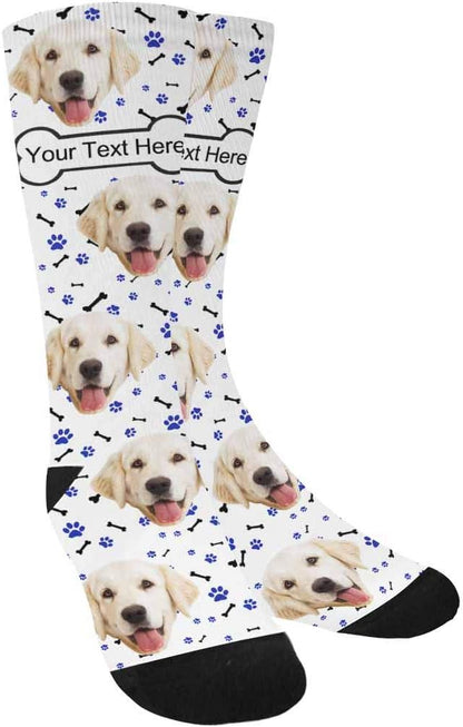 MyPupSocks Custom Personalized Photo Pet Face Socks, Cat and Dog Tracks Paws by MyPupSocks