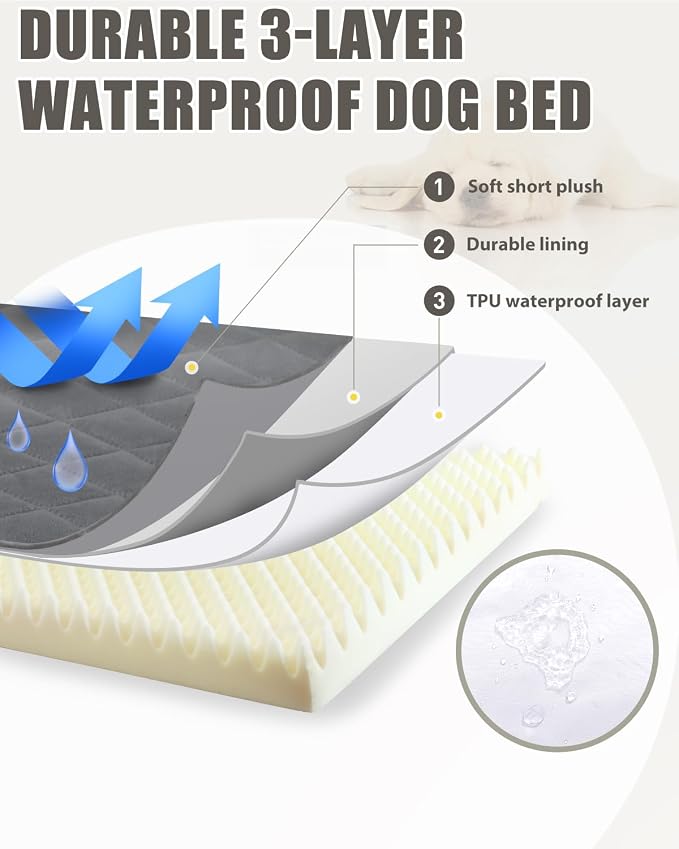 Orthopedic XL Dog Beds Large Sized Dog Waterproof Pet Bed - Image 3