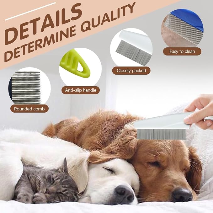 2 Pack Multifunctional Pet Comb, Upgrade Pet Grooming Brush Magic Tear Stain - Image 4