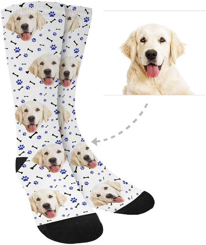 MyPupSocks Custom Personalized Photo Pet Face Socks, Cat and Dog Tracks Paws - Image 3