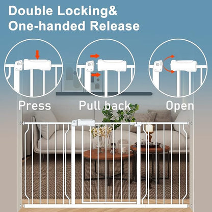 Extra Wide Baby Gate 4.72in Extensions Walk Through Baby Gate Pressure Mount - Image 5