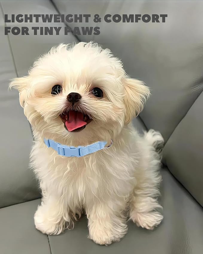 Dynmeow Soft and Breathable Cotton Dog Collar, Durable Adjustable Boy Pet Collar - Image 3