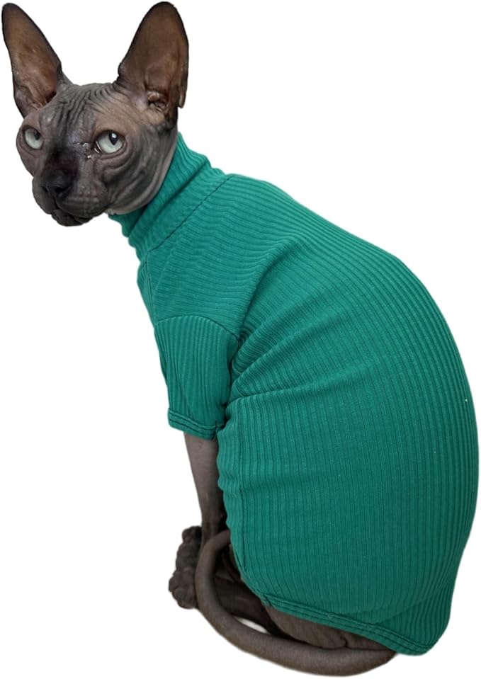 Sphynx Hairless Cats Shirt Breathable Cat Turtleneck Sweater Pullover Kitten - Image 2