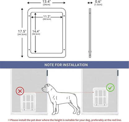 PETLESO Dog Door for Sliding Door, Lockable Dog Screen Door - Image 3