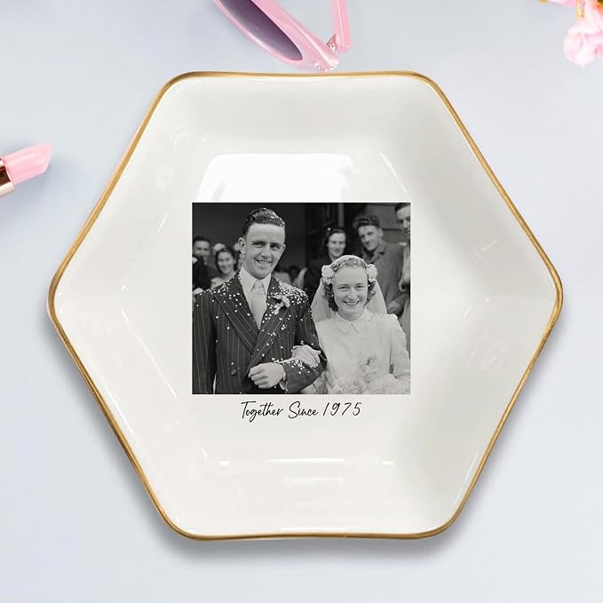 Custom Photo Ring Dish, Personalized Picture Trinket Tray, Wedding Anniversary - Image 6