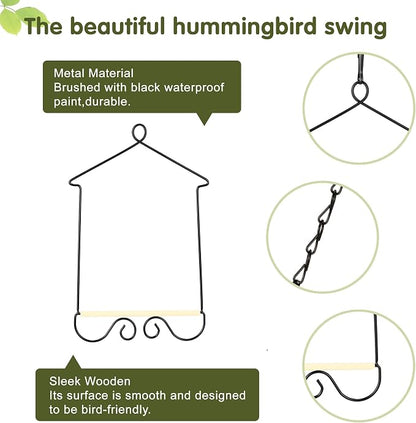 4PK Metal Frame Hummingbird Swings and Perches - Image 6