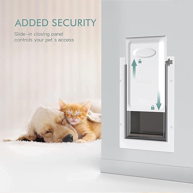 Baboni Pet Door for Wall, Steel Frame and Telescoping Tunnel, Aluminum Lock - Image 8