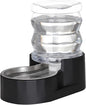 RIZZARI Automatic Gravity Pet Waterer Dispenser : 4L Black Stainless Steel Bowl by RIZZARI