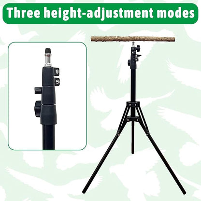 kathson 28-60inches Height Adjustable Bird Perch, Pepperwood Parrot Perch Stand - Image 4