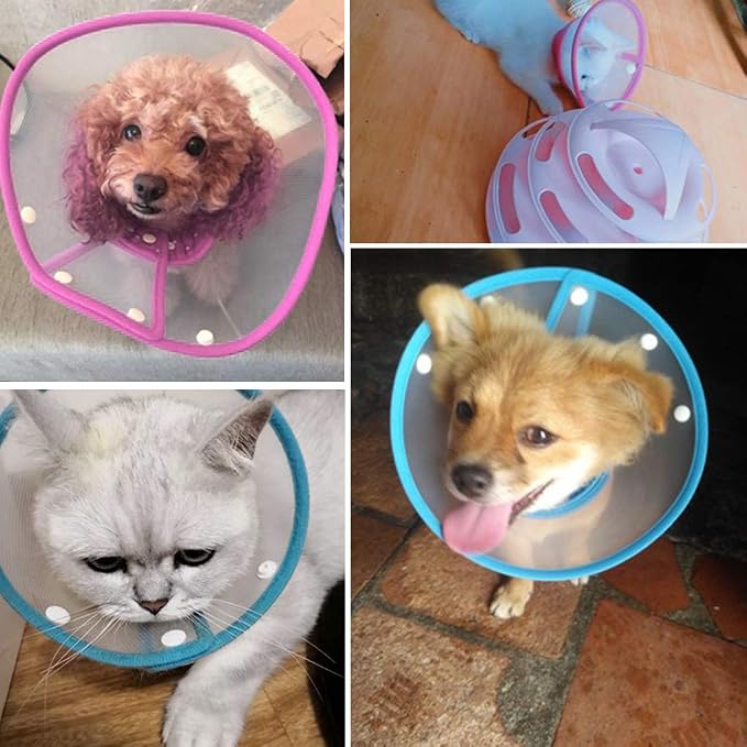 Pet Cone Recovery Dog Cone Adjustable Dog Collar Clear Padded Collar - Image 4