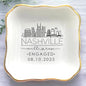 Custom City Skyline Engaged Ring Dish, Engagement Ring Holder, Custom Wedding by Anniversaree
