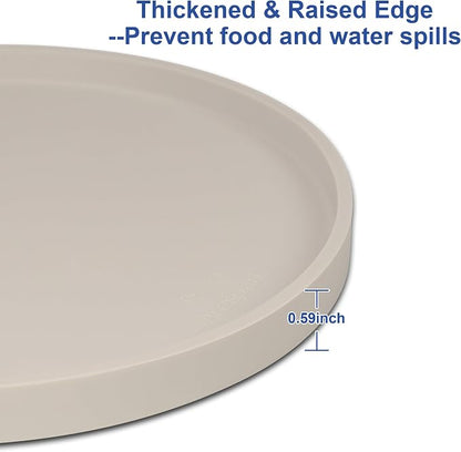 Arespark Cat Food Mat, Round Eating Plates Tray - Image 5