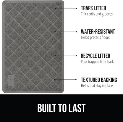 GORILLA GRIP Cat Litter Box Mat, 35x23 2 Pack, Water Resistant, US Designed - Image 2