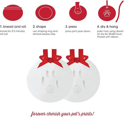 Pearhead Pawprints 2-Pack Christmas Ornament, DIY No Mess Pet Paw Print Holiday - Image 3