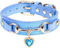 THAIN Fashion Dog Collar with Bling Diamonds & Heart Charm – 5 Holes Adjustable by THAIN
