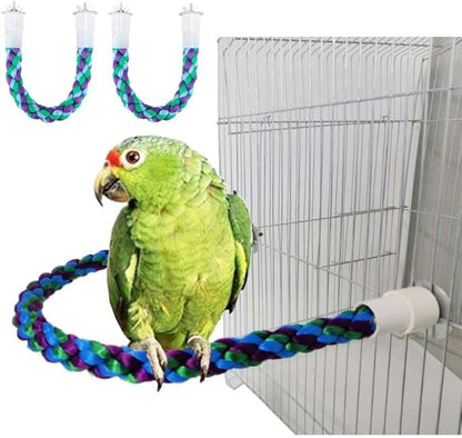 2Pcs 11.8’’Bird Rope Perches, Bendable Climbing Standing Chew Cage Toys by OSWINMART