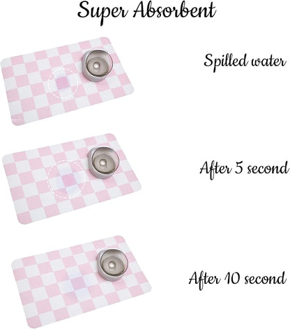 Ralxion Checkered Dog Feeding Mat, Absorbent Mats - Image 4