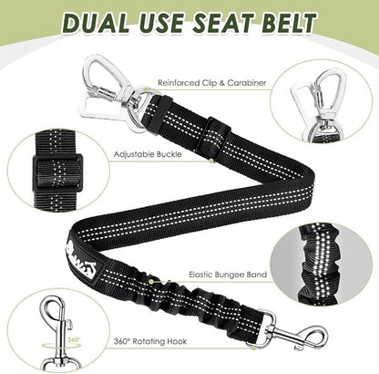 SlowTon Dog Seat Belt Harness for Car, Dog Car Harness Adjustable Mesh - Image 3