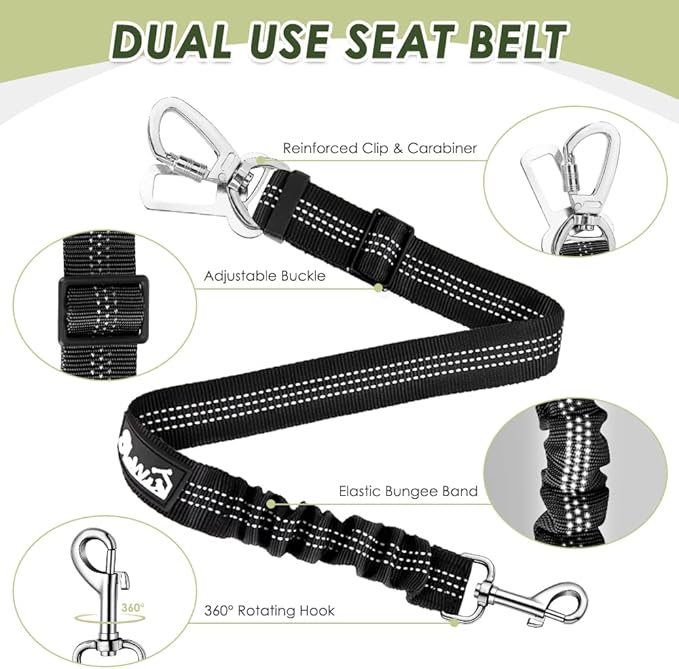 SlowTon Dog Seat Belt Harness for Car, Dog Car Harness Adjustable Mesh - Image 3