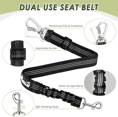 SlowTon Dog Seat Belt Harness for Car, Dog Car Harness Adjustable Mesh - Image 5