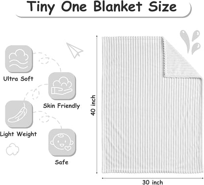 Soft Fleece Baby Blanket Ultra Cozy Grey Baby Blankets - Image 4