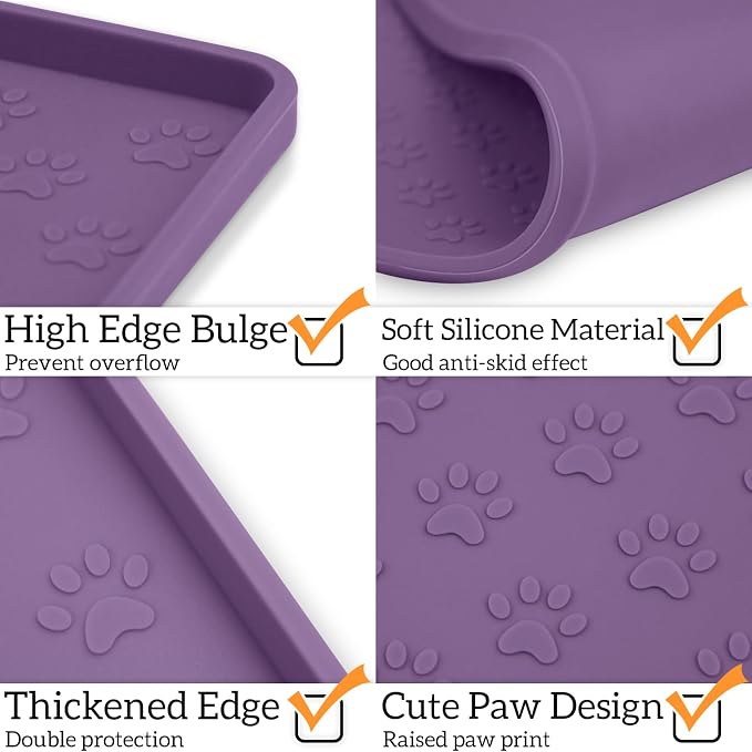 Ptlom Dog Food Mat Anti-Slip Pet Bowl Mats - Image 4