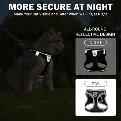 SCENEREAL Cat Harness and Leash Set Escape Proof, Adjustable Soft Air Mesh - Image 4