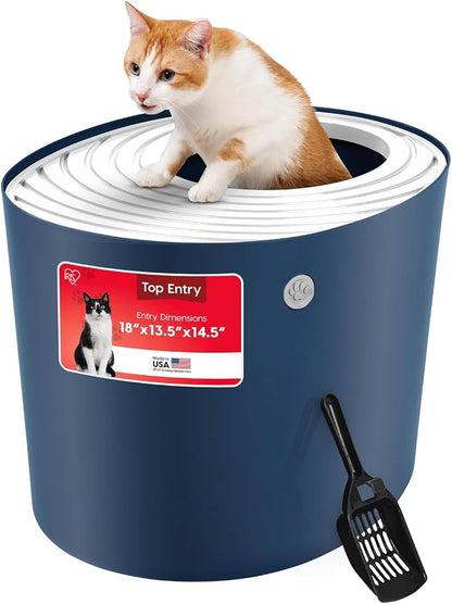 IRIS USA Cat Litter Box, Large Top Entry by IRISUSA
