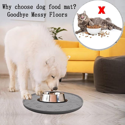 Silicone pet Food mat, Dog Food and Water mat, Raised Edge Rubber mat - Image 4