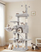Cat Tree, Cat Condo with Cat Scratching Post and Board, Cat Hammock, Light Gray by Gitelnour
