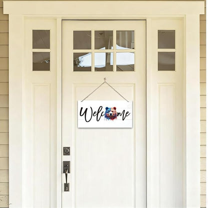 Welcome Sign for Front Door, Welcome Decor Wooden Hanging Sign for Wall Decor - Image 4