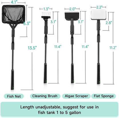 hygger Small Aquarium Cleaning Tools, 4 in 1 Fish Tank Cleaner Kit - Image 5