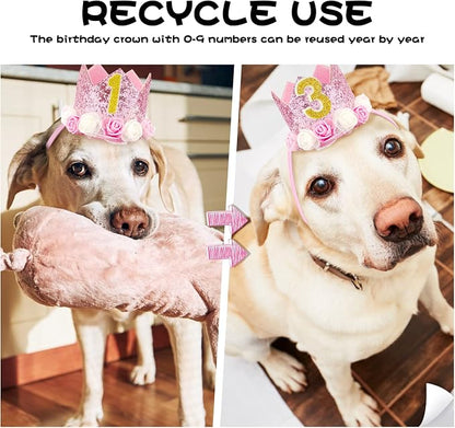 Pet Crown Dog Birthday Hat Reusable Birthday Party Crown Girl Cat Doggie - Image 4