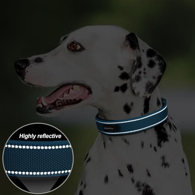 PetiFine Dog Collar for Large Dogs, Neoprene Padded and Adjustable, Reflective - Image 4
