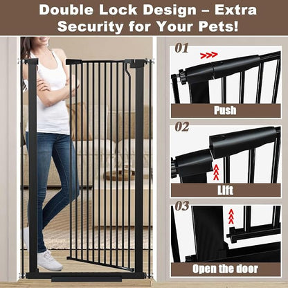 Fairy Baby 51.18" Extra Tall Cat Gate, 29.5"-32.6" Adjustable Width Auto Close - Image 4