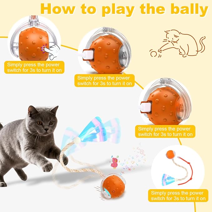 Interactive Cat Toys Ball for Indoor Cats, Automatic Cat Toy - Image 6